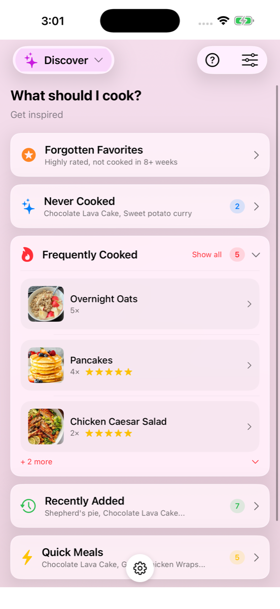 Cook&Track Discover - What to cook?