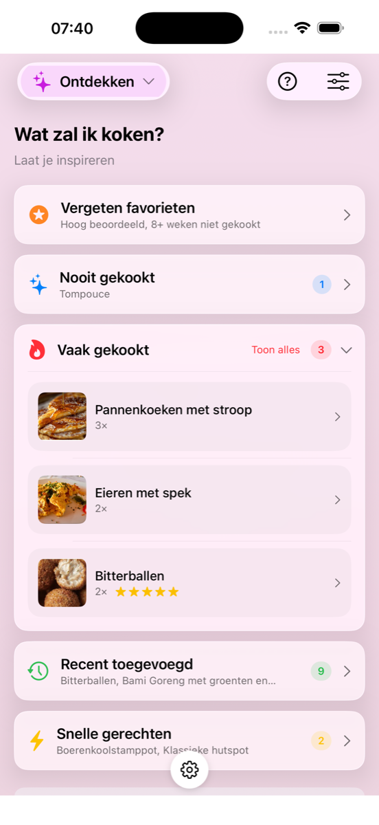 Cook&Track Ontdekken - Wat zal ik koken?