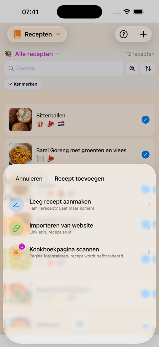Cook&Track Recept importeren - drie manieren