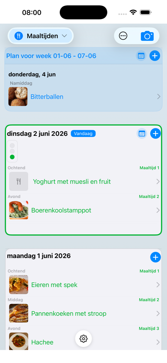 Cook&Track Maaltijddagboek met stoplicht